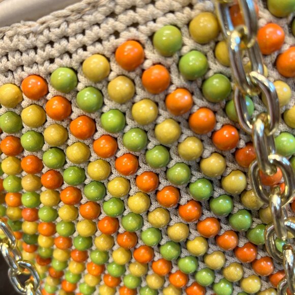 Italy wooden balls chain handle handbag - Picture 5 of 6